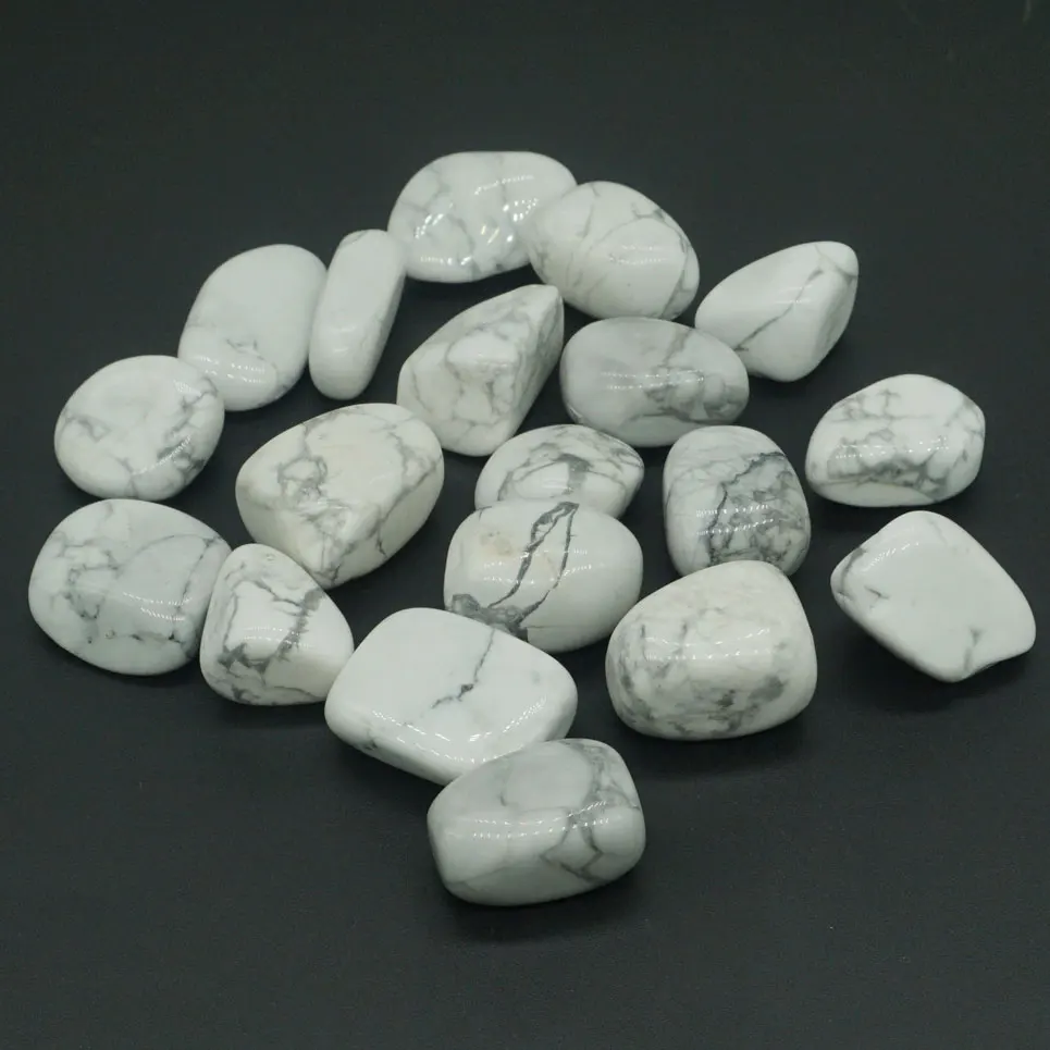 

Natural Stone White Howlite Turquoise Crystal Gem Stone Freeform Tumbled Stones Feng Shui Chakra Healing Reiki Stone 200g