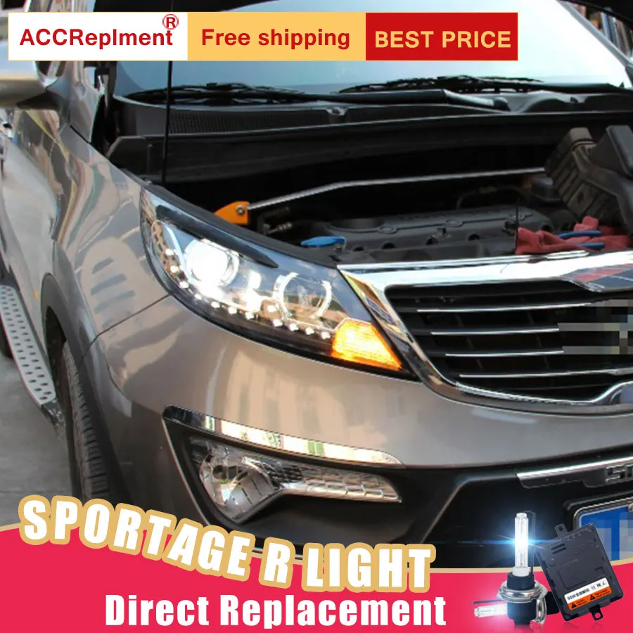 2 шт. светодиодный ные фары для Kia SportageR 2011-2012 Автомобильные ангельские глазки
