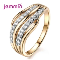 925 sterling silver ring cubic zirconia pave setting trendy design best jewelry to an engagement gold colour