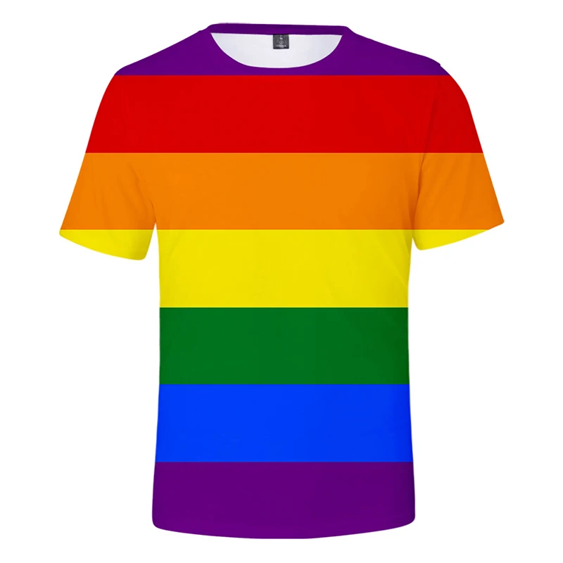 LGBT Rainbow Flag Lesbians Gays 3d T Shirts Summer Fashion Men Women T-shirt Short Sleeve 3D T-shirts Tee Shirt Sweatshirts Tops | Мужская