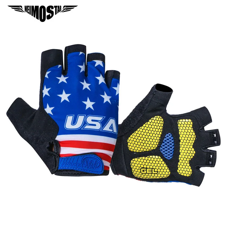 

Weimostar USA Team Half Finger Cycling Gloves Shockproof Gel Pad Bike Gloves Outdoor Sport MTB Bicycle Gloves guantes ciclismo