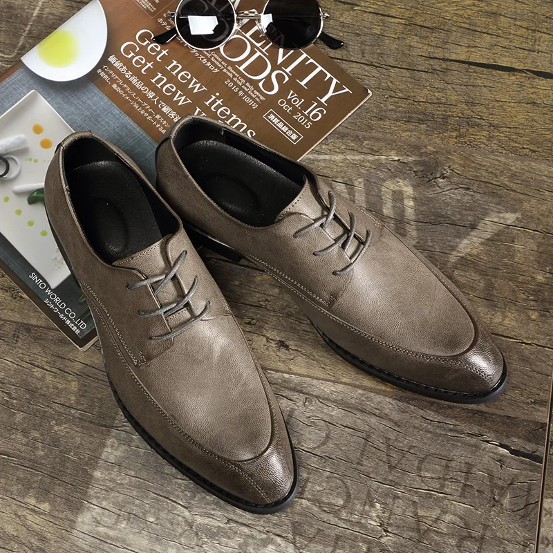 Простые Формальные Кожаные Туфли-оксфорды Мужские модельные свадебные туфли на