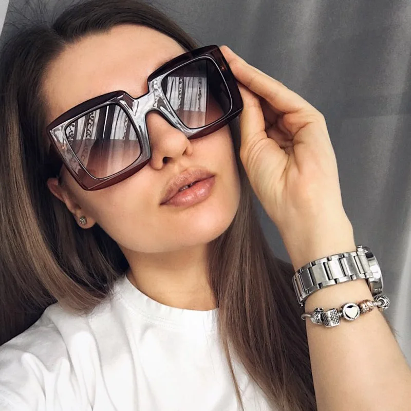 HBK, женские, унисекс, квадратные солнцезащитные очки, новинка, мужские, модные, стильные, солнцезащитные очки, для девушек, большие, оправа, очки, черный, леопард, UV400