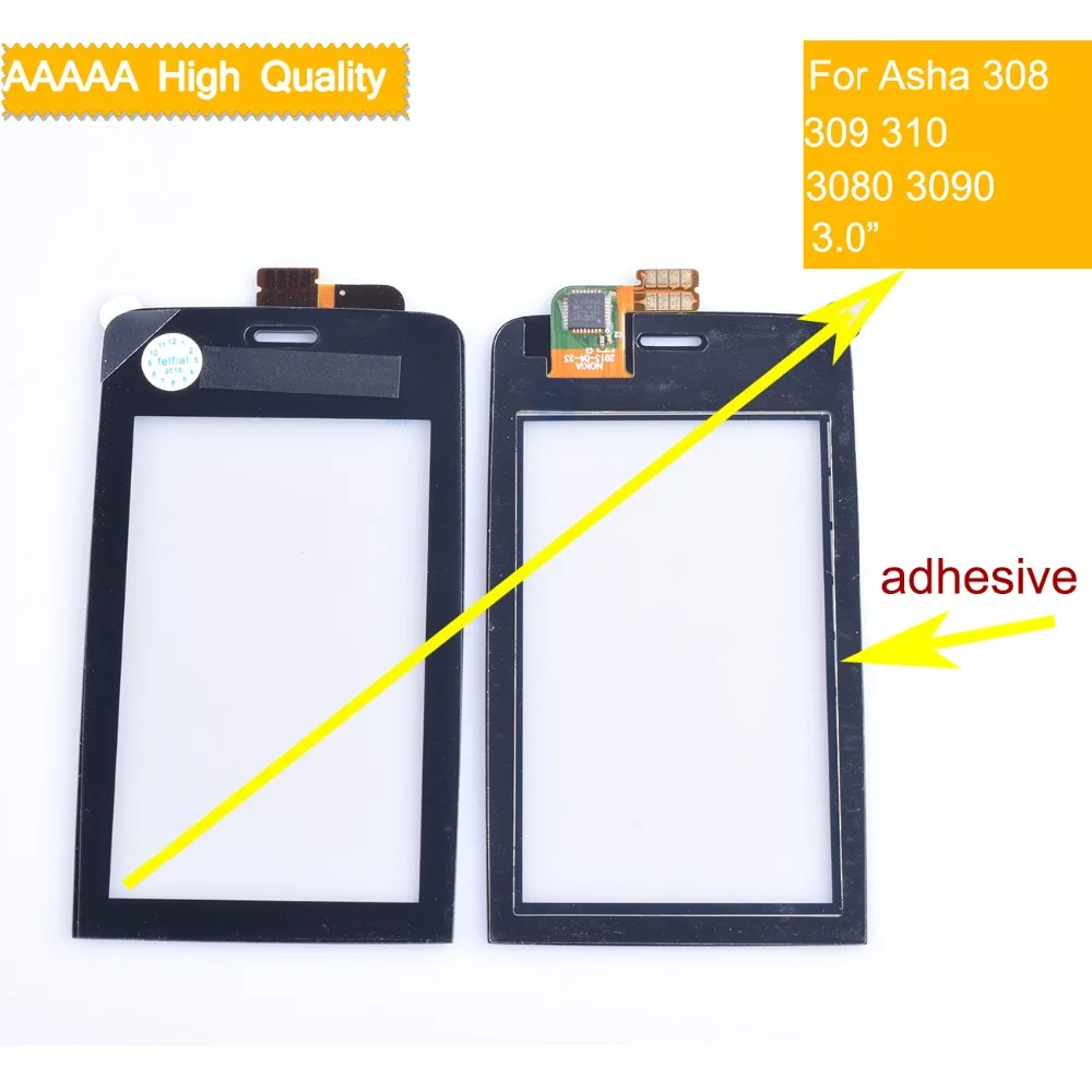 Для Nokia Asha 308 309 310 3080 3090 N308 Сенсорный экран сенсорный Панель Сенсор окрашенные
