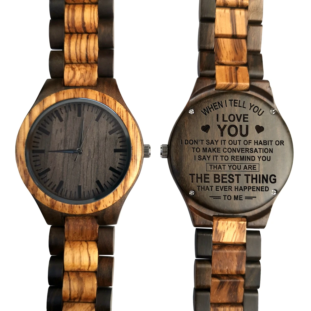 

TO MY LOVE ENGRAVED WOODEN WATCH YOU ARE THE BEST THING THAT EVER HAPPENED TO ME