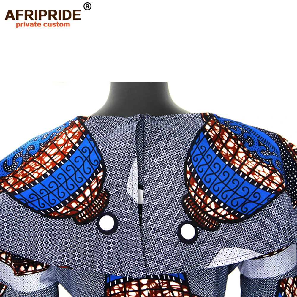 

african autumn dress for women AFRIPRIDE flare sleeve ruffled collar knee-length casual women dress 100% cotton A7225118