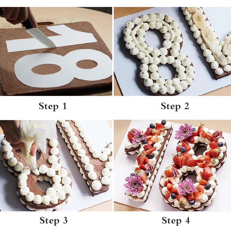 10/12inch Birthday Cake Design Bakeware PET Plastic Number Mold Decorating Tools Confeitaria Maker Pastry Tool | Дом и сад