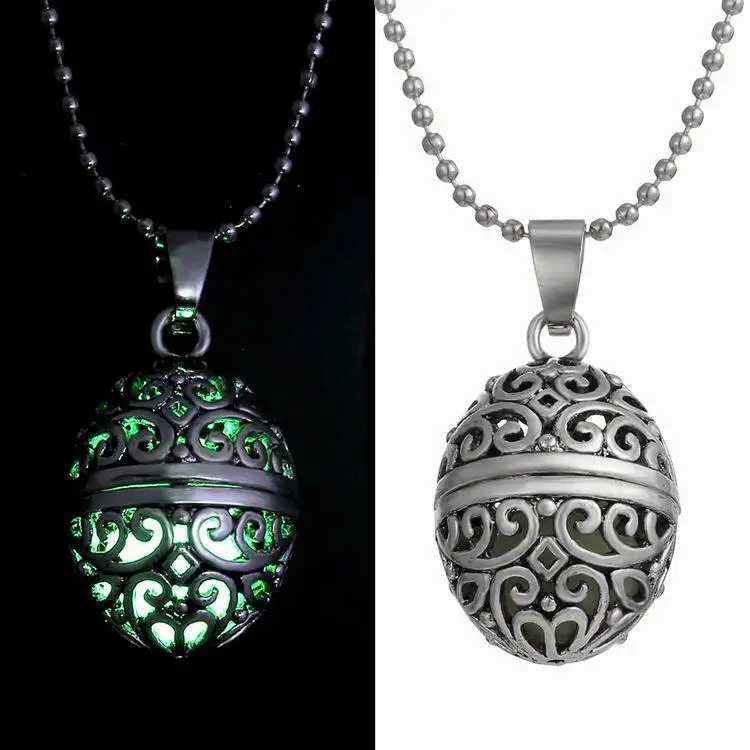 Светящееся ожерелье в стиле стимпанк светится темноте Аква большой медальон 2015