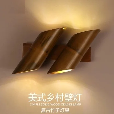Винтажные Настенные светильники в стиле лофт из бамбука светодиодные настенные