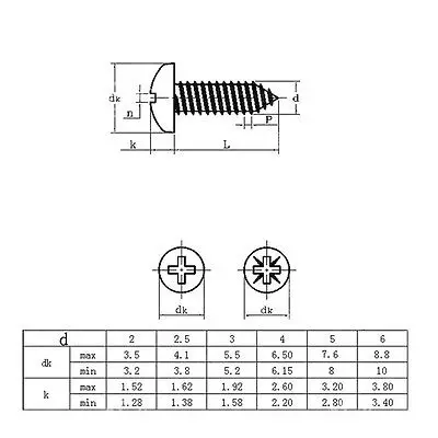 100pcs M2 5/6/8/10/12/14/16mm 201 Stainless Steel Corss Pan Self Tapping Drilling Screws | Обустройство дома