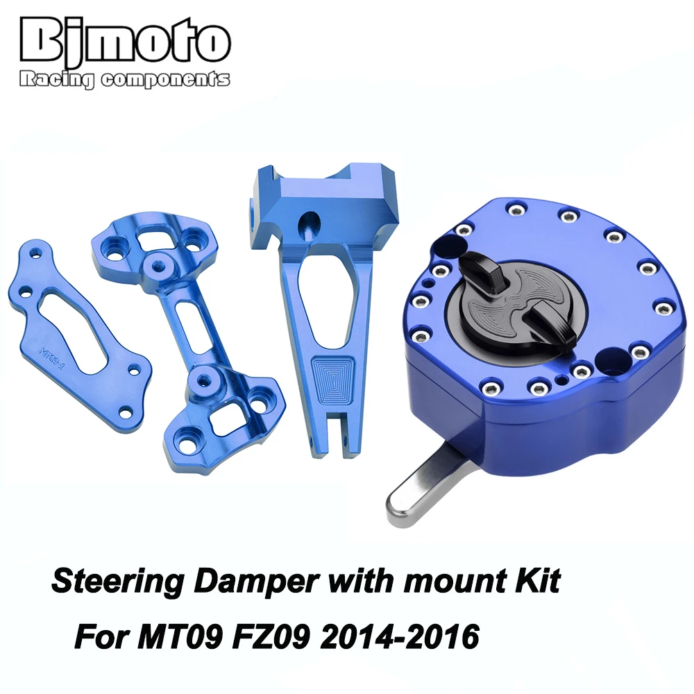 

BJMOTO MT09 FZ09 Motorcycle Accessories Steering Damper with Bracket Mouting Support For Yamaha MT-09 MT 09 FZ-09 XSR900ABS