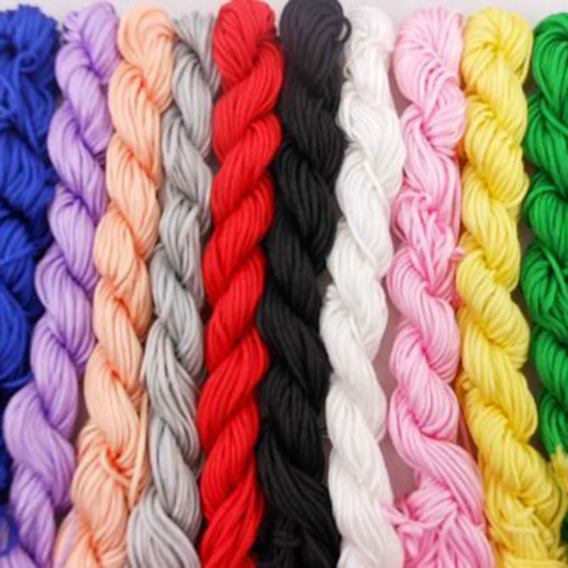 Новый 1 мм * 25 м карамельный цвет нейлоновый шнур нить китайский узел Макраме Rattail