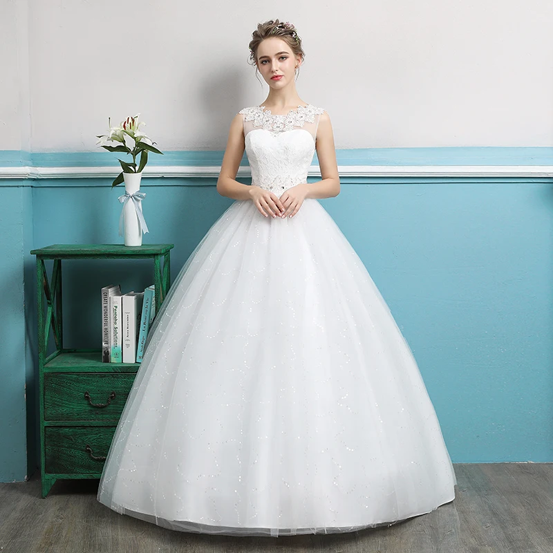 Простое прозрачное кружево с бисером и хрусталем Vestidos De Noiva открытой спиной