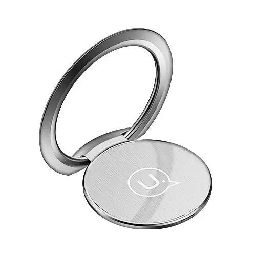 Silver Ультратонкий держатель телефона с кольцом на палец Универсальный Автомобильный держатель для мобильного телефона Ультратонкий кольцевой кронштейн USAMS держатель вращающийся на 360 градусов - Цвет: Silver