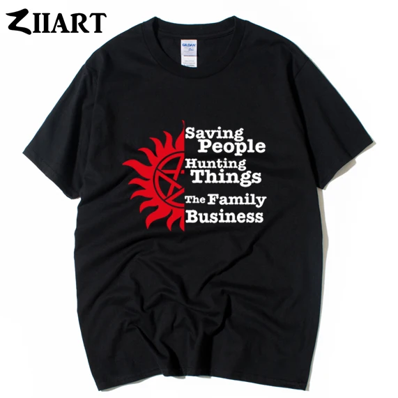 

Winchester supernatural saving people hunting things the family business man boys male o-neck short-sleeve T-shirt