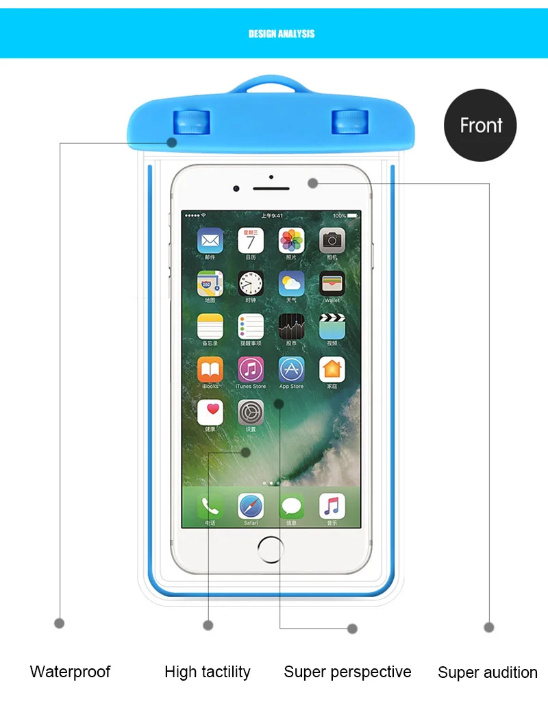 Светящаяся водостойкая подводная сумка чехол для телефона iPhone samsung huawei Xiaomi Redmi универсальный чехол для плавания все модели