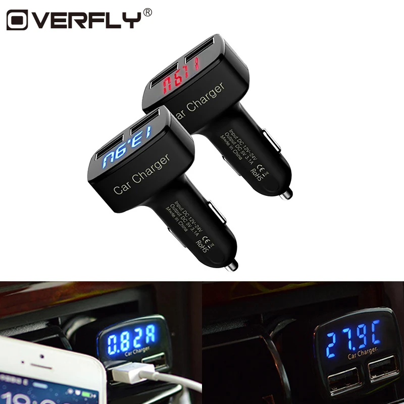 Автомобильное зарядное устройство 4 в 1 двойной USB DC 5 В 3.1A Универсальный адаптер с