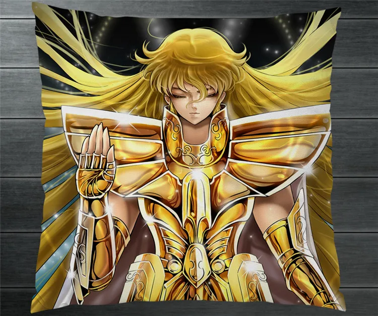 Чехол Saint Seiya с золотым Лео Aiolia Virgo Shaka Fanart 40*40 см двухсторонняя искусственная