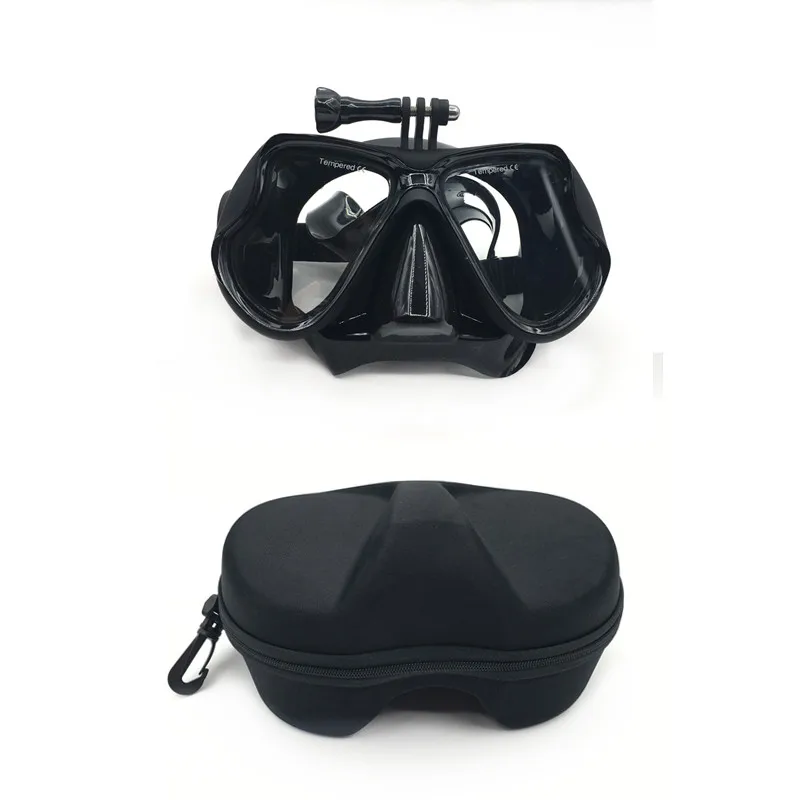 Black with box Новая Подводная маска для подводного плавания против тумана, набор для подводного плавания, респираторные маски, безопасные и водонепроницаемые для Gopro аксессуары - Цвет: Black with box