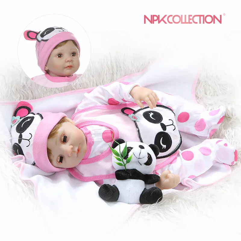 Мягкое мягкое тело NPKCOLLECTION 55 см 1/4 силиконовые конечности кукла-Реборн глаза