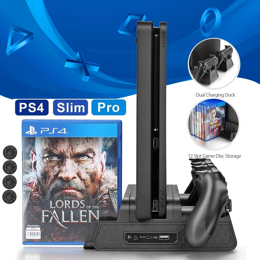 Подставка для PS4/Pro/Slim охлаждающий вентилятор зарядная док станция контроллера