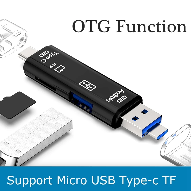 5 в 1 USB OTG кардридер драйвер высокоскоростной 2 0 TF/SD T Flash TF считыватель памяти для