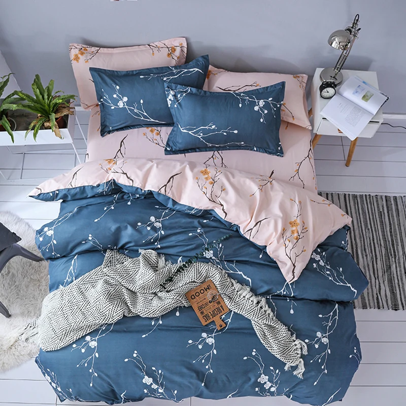 

flower plant bedding set 3/4pcs bed linen duvet cover set pillowcases Bedspread Bedclothes Single Queen King twin Size