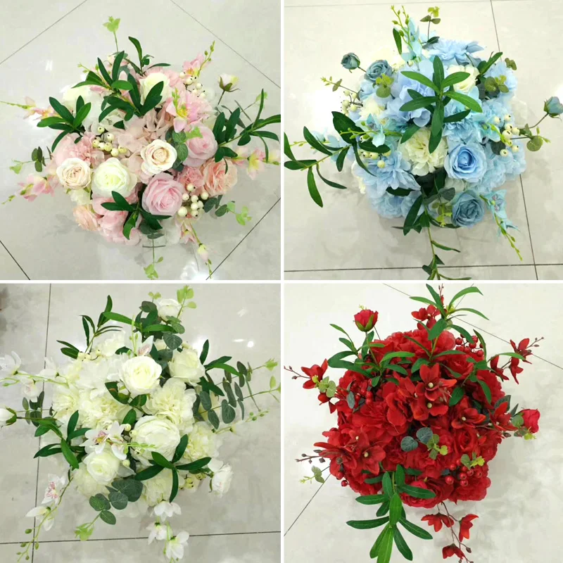 

35-40CM Olive branch Dahlia road guide artificial flower ball DIY bouquet wedding decor backdrop table flower rose leaf berry