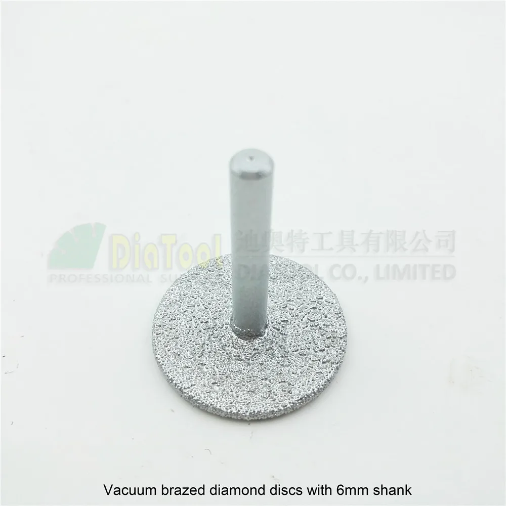 DIATOOL 3pcs/pk Dia35mm Vacuum Brazed Diamond Saw Blade 6mm Round Shank Diamond Disks Cutting Grinding Engraving Bits