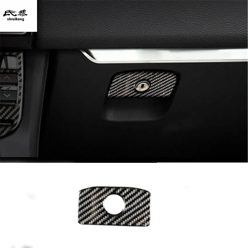

1PC Car Sticker Epoxy Glue Carbon Fiber Grain Passenger Side Glove Box Switch Decoration Cover For Jaguar XEL XFL F-PACE