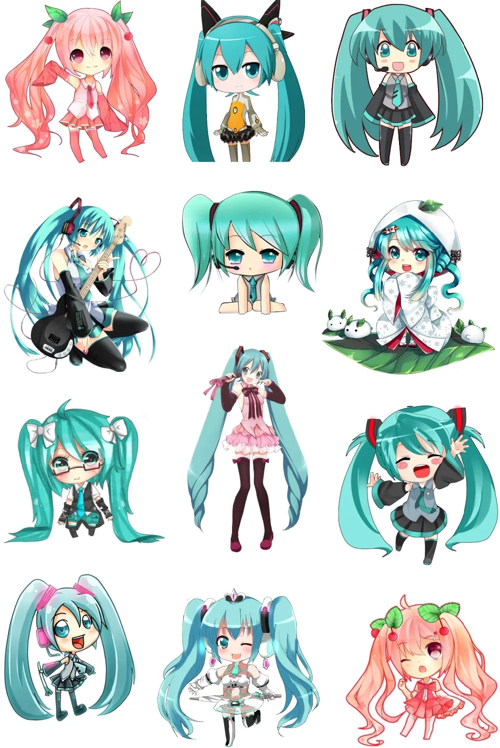 Аниме Хацунэ Мику наклейки для ноутбука телефон багаж Велосипедное украшение