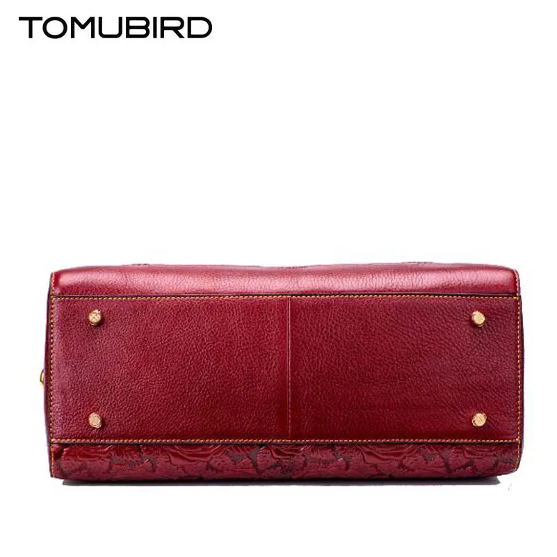 TOMUBIRD 2020 new superior cowhide leather Designer Rose embossed Handmade Leather Tote Genuine Handbags | Багаж и сумки