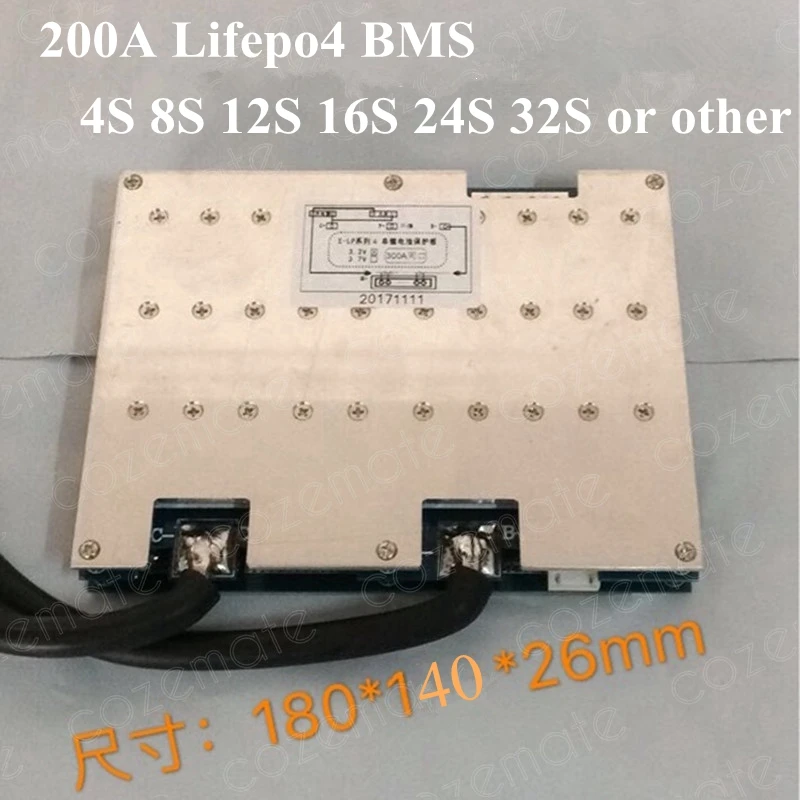 Деталь 200 А 8S 12S 16S 20S 24S 28S 32S 200A плата защиты аккумулятора Lifepo4 BMS Pcm функция