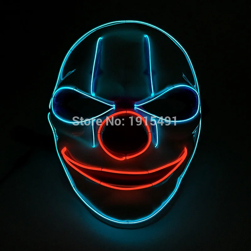 DC3V маска в форме клоуна для пожилых людей неоновая Светодиодная лента костюм