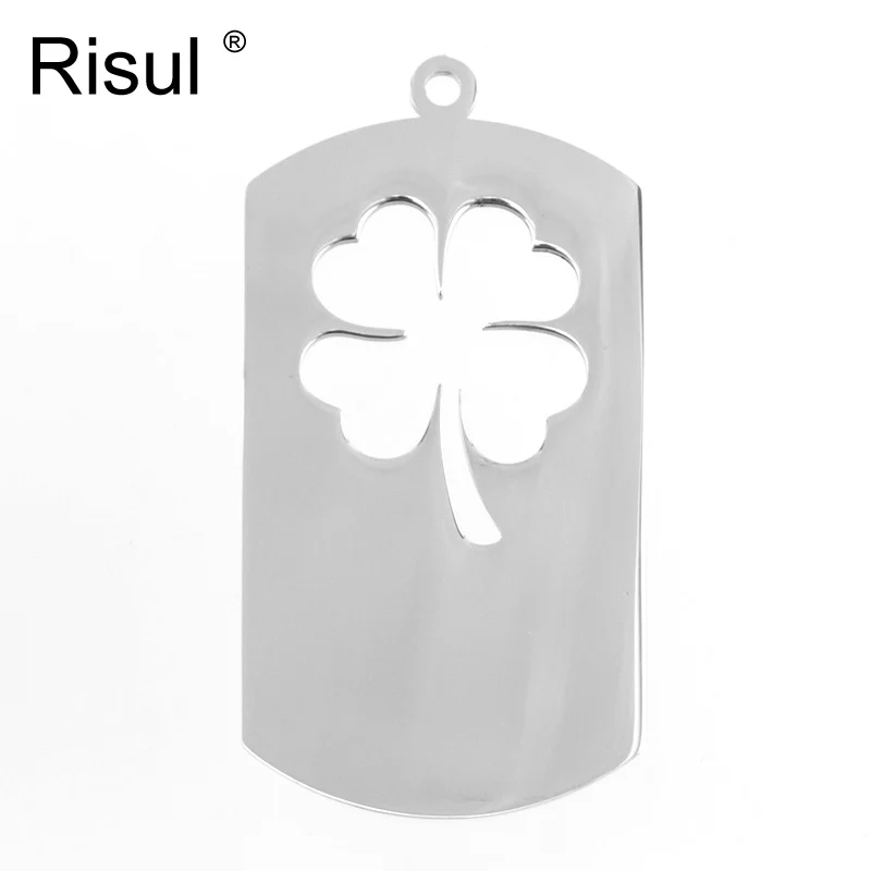 Risul четырехлистный клевер в собачьей бирке Подвески женская фотобумага DIY печать