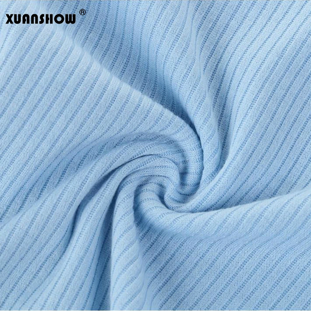 Комплект из двух предметов XUANSHOW Женский Сексапильный топ с глубоким треугольным