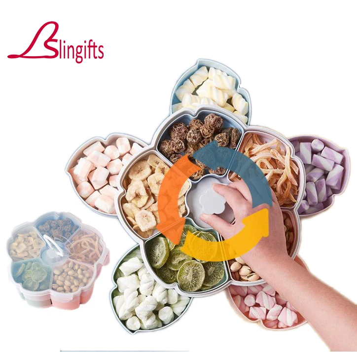 Slingifts вращающаяся коробка для закусок конфет портативная ручка поддон хранения