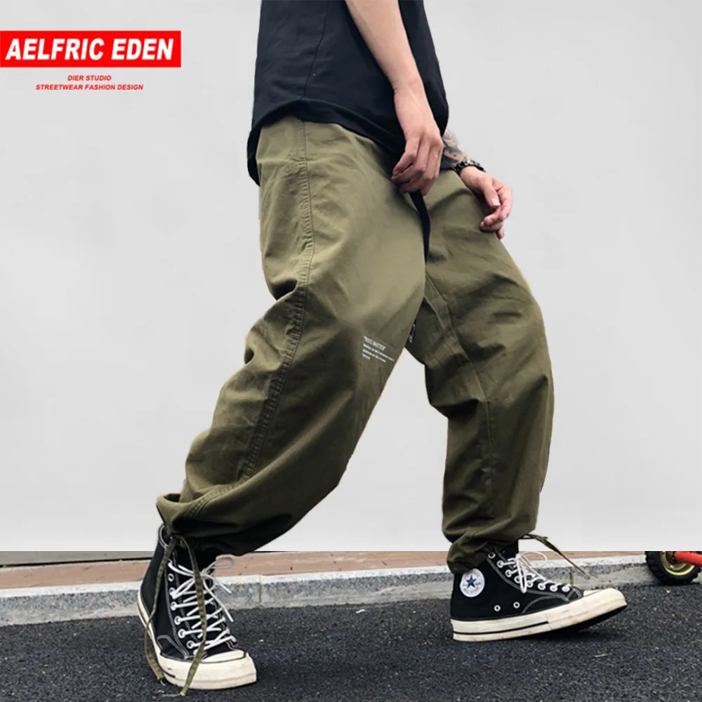 Aelfric Eden Harajuku с буквенным принтом мужские карго Брюки в стиле хип хоп штаны