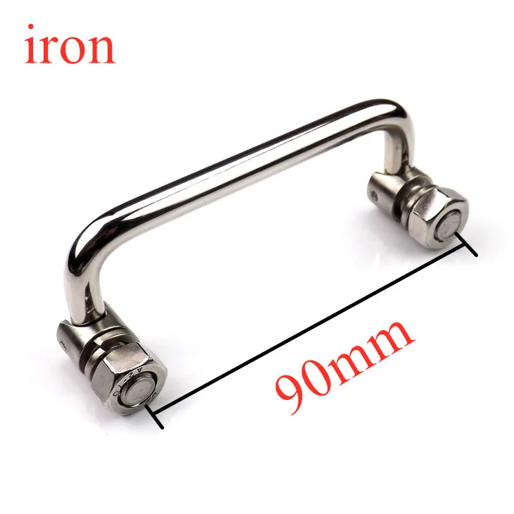 90mm iron Промышленная ручка из нержавеющей стали, u-образный складной ящик для инструментов, чемоданы, оборудование, распределительная коробка, ручка для шкафа, фурнитура 90-150 мм - Цвет: 90mm iron