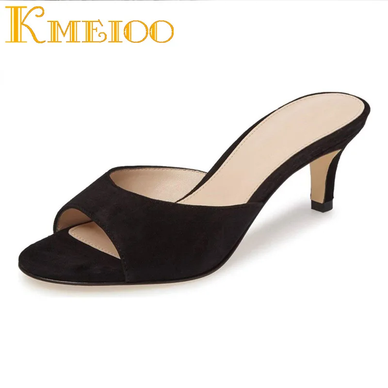 Туфли Kmeioo женские на низком каблуке удобные сандалии-домашние туфли с открытым