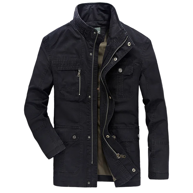 Military Jacket Men Brand Spring &amp Autumn Cargo Army Coats Solid Cotton Male jaqueta masculina Size 4XL Veste hommes militaire | Мужская
