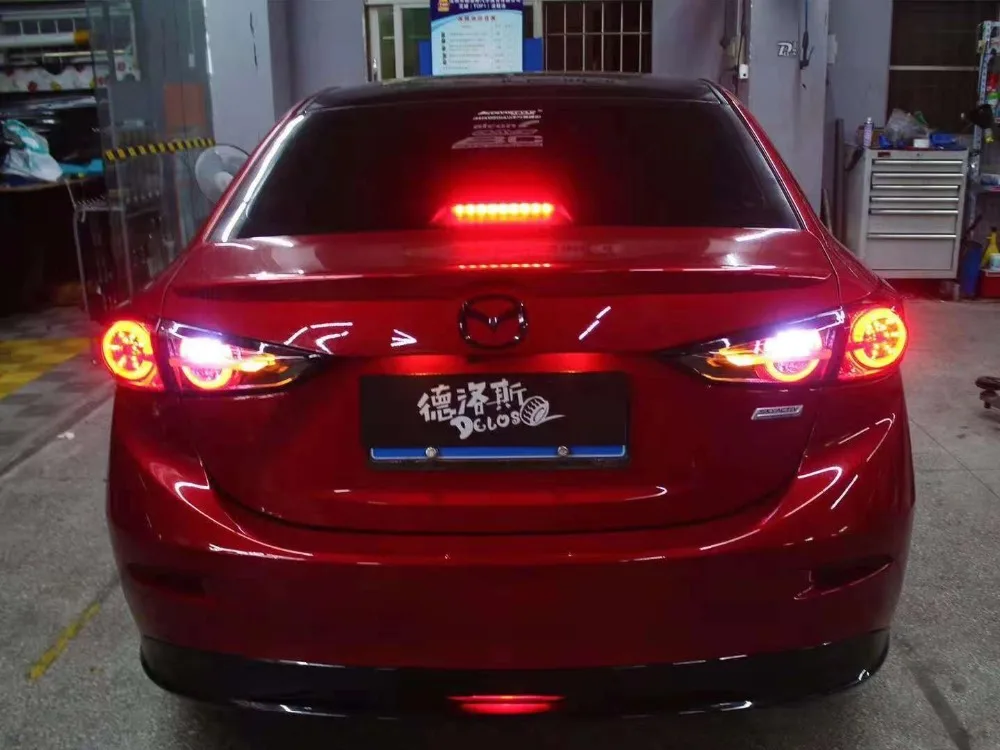 KOWELL стайлинга автомобилей для Mazda 3 задние фонари Mazda3 Axela светодиодный задний фонарь динамический сигнал поворота Задний фонарь DRL+ тормоз+ Парк+ знак