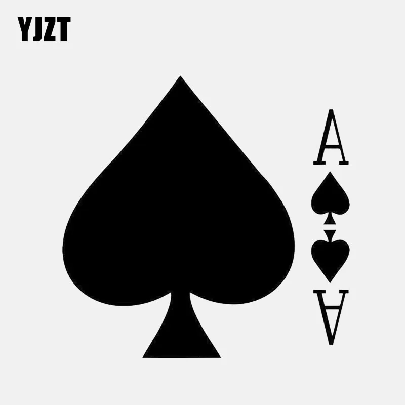 

YJZT 11.7*11.5CM Funny Poker Spades Game Decor Vinyl Car Sticker Accessories Silhouette C12-1245