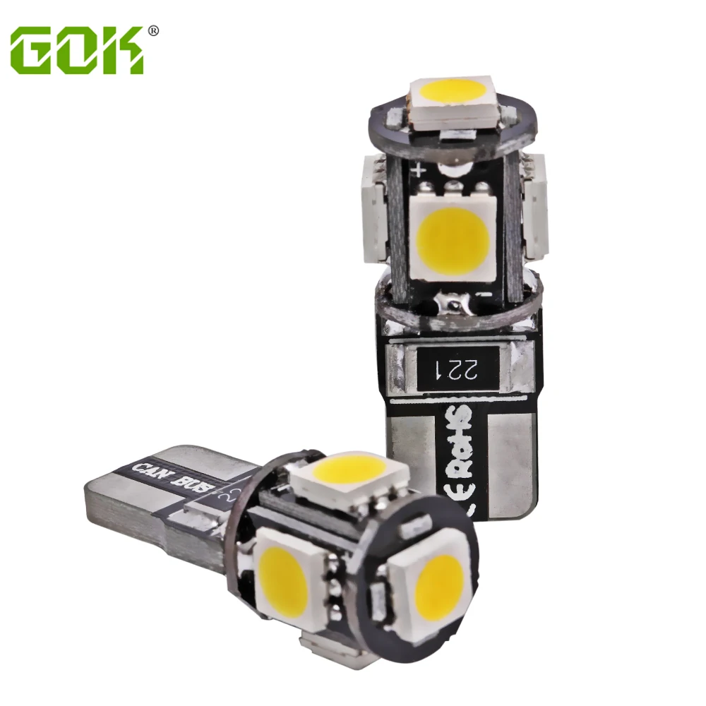 Автомобильная светодиодная лампа Canbus T10 5smd 5050 4 шт./лот W5W 194 5 светодиодов без