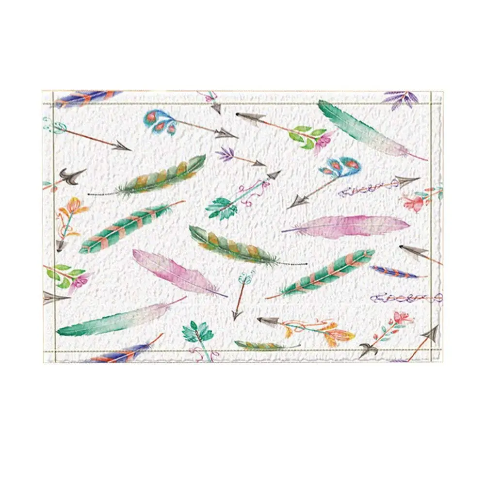 Акварели Декор Цветной перья и романтические стрелки коврики для ванны
