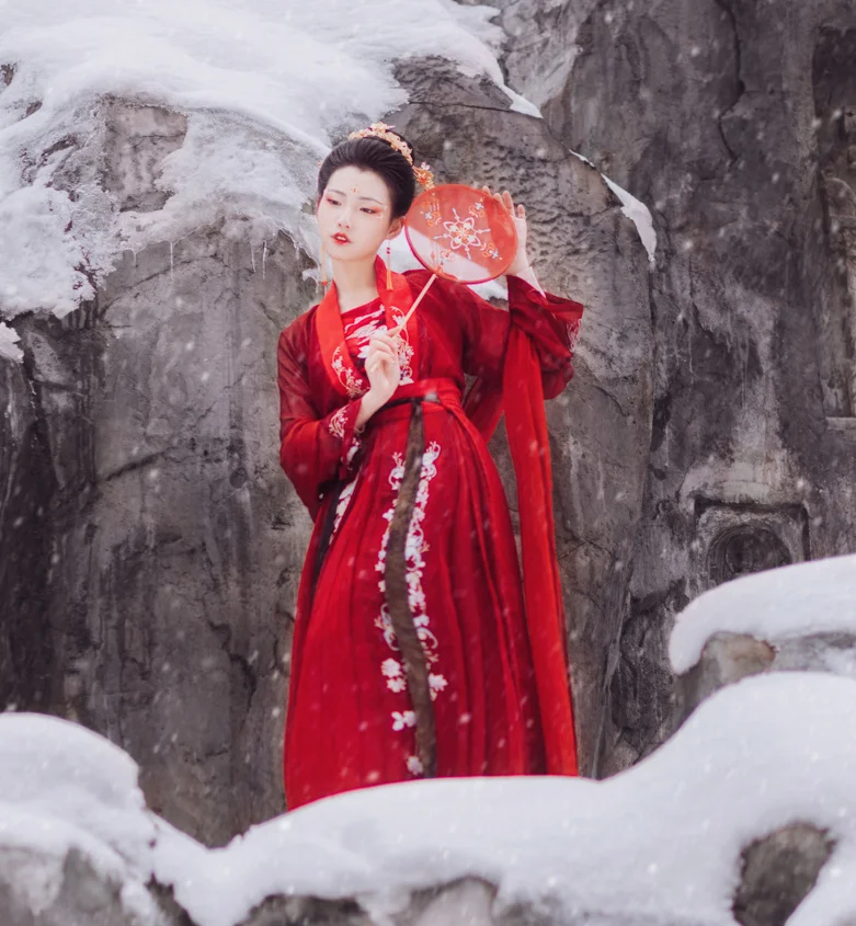 Иллюзорная мечта и море-Красивая Женская Hanfu Hanayome в китайском традиционном стиле винтажное пышное платье комплект из 4 предметов