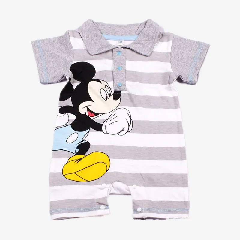 Новинка 2018 года Милый Летний комбинезон в полоску с рисунком для маленьких