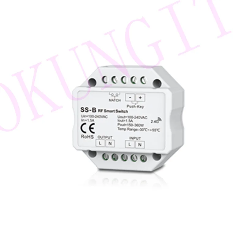 10 шт. нерегулируемая яркость 100 240VAC 1.5A RF 2 4 ГГц кнопочный переключатель SS B РЧ смарт