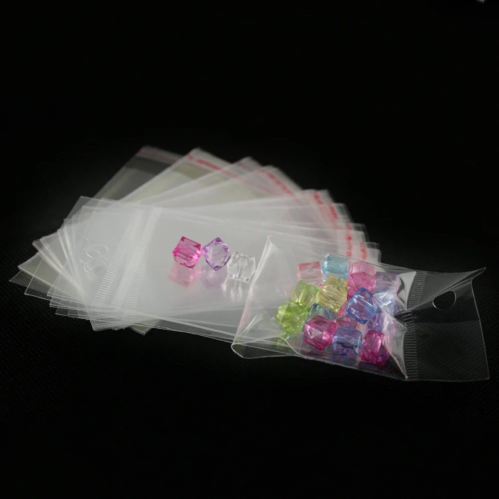 Горячая Распродажа 100 шт. прозрачные самоклеящиеся пластиковые пакеты 5*10 5 см