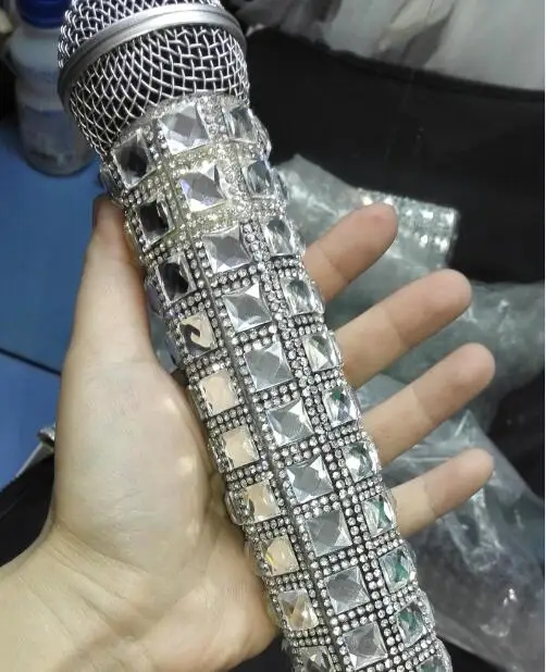 Микрофон Cristal Peau Manches Blinging Coquille De Poche вспышка для кормов bling Couverture